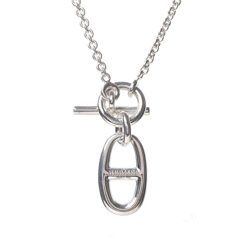 hermes chaine d'ancre necklace|hermes sterling silver amulette necklace.